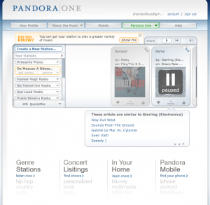 Pandora Radio Redesign, 19 April 2010